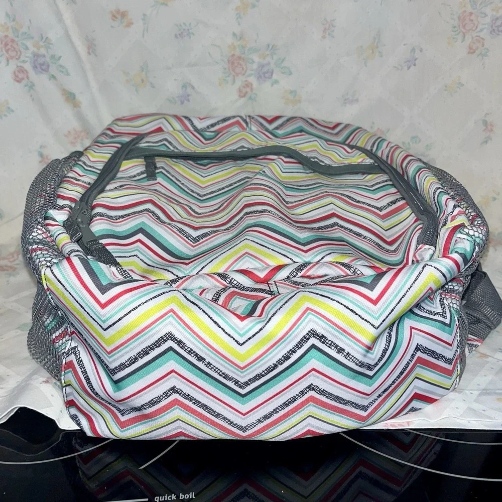 THIRTY-ONE PARTY PUNCH CHEVRON SLING BAG CAMERA / DIAPER BAG / BACKPACK 18x13x6